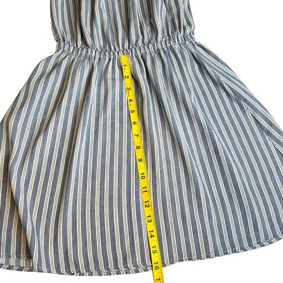 Show Me Your Mumu Dress Womens Size M Blue Stripe Off Shoulder Summer Mini Boho - Picture 8 of 9